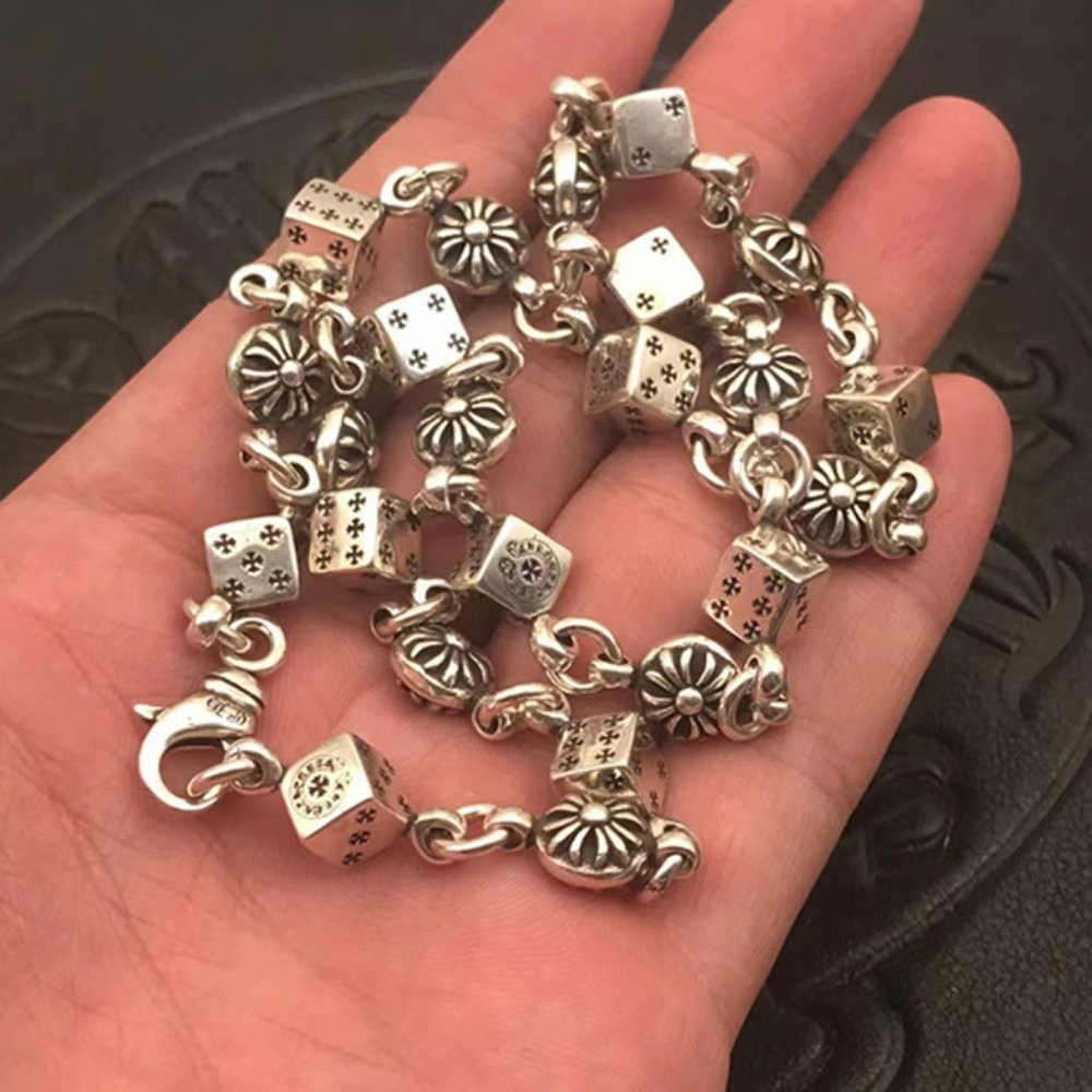 Chrome Hearts Style Sterling Silver 925 Dice Cross Necklace w/Chrome Hearts box - Picture 5 of 5